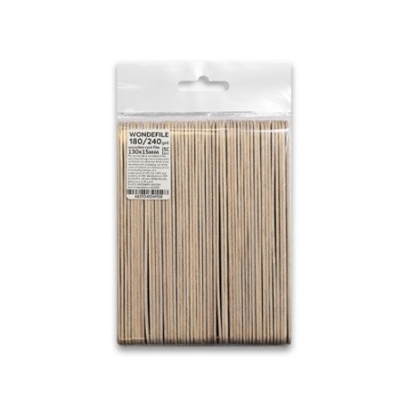 Wonderfile Nail file 130x15mm on a wooden base 180/240 (50pcs)
