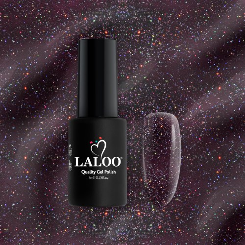 L338 Μελιτζανί σκούρο με ολογραφικό glitter | Ημιμόνιμο...