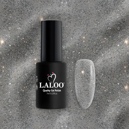 L410 Γκρί-Ασημί με glitter | Ημιμόνιμο Βερνίκι 7ml