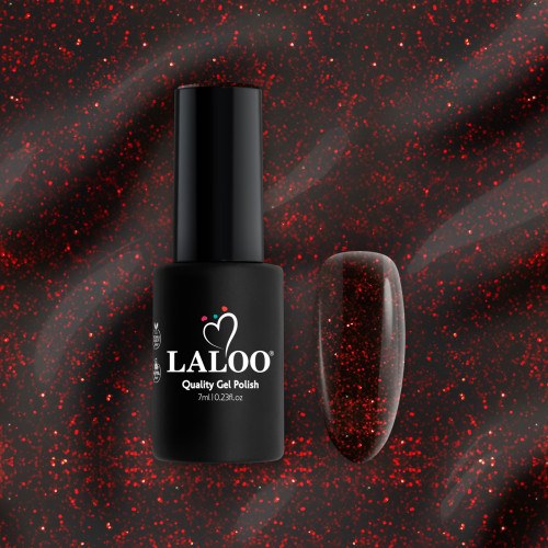 L454 Κόκκινο σκούρο με glitter | Ημιμόνιμο Βερνίκι 7ml