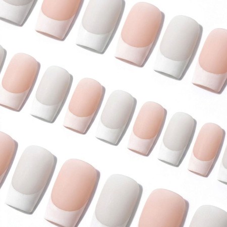 Soft Gel Tips Square Short French Matte  600pcs