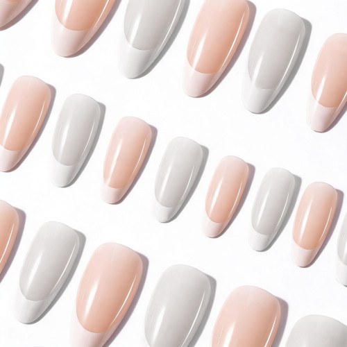 Soft Gel Tips Almond Short French 600pcs 2