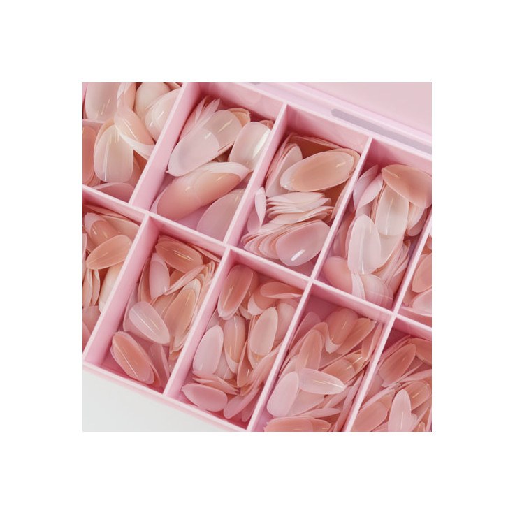 Soft Gel Tips Almond Short French 600pcs