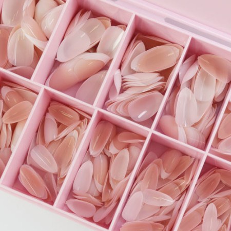 Soft Gel Tips Almond Short French 600pcs