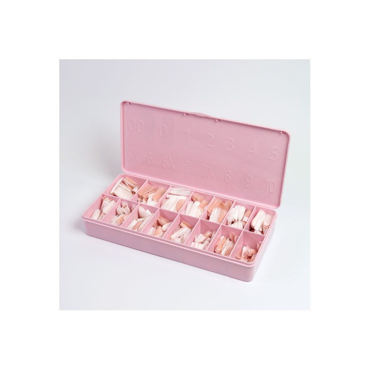 Soft Gel Tips Square Long French 600pcs