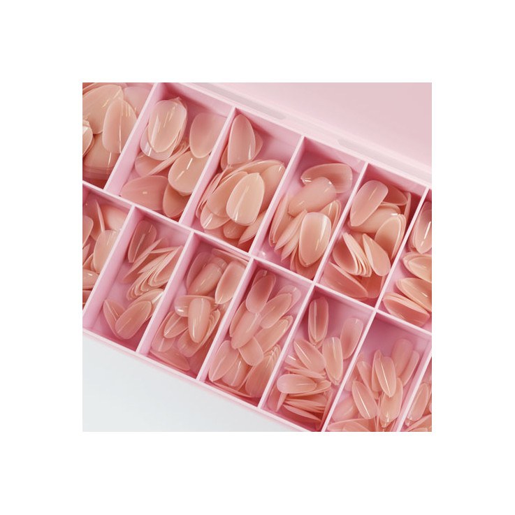 Soft Gel Tips Almond Short Nude 300pcs