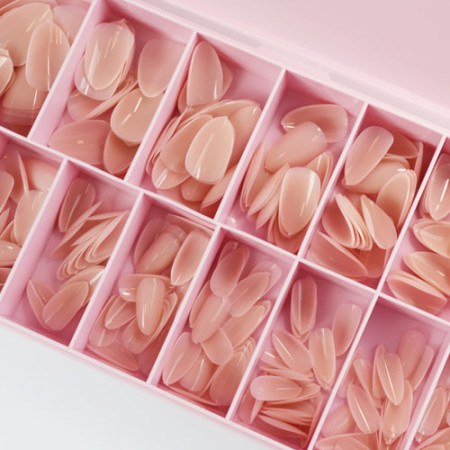 Soft Gel Tips Almond Short Nude 300pcs