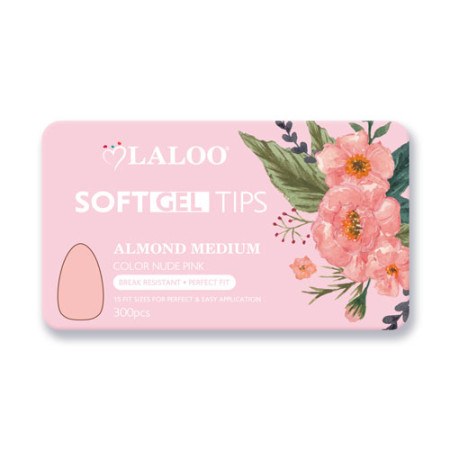 Soft Gel Tips Almond Medium Nude Pink 300pcs
