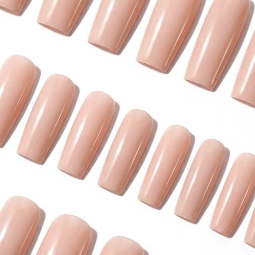Soft Gel Tips Square Long Nude 300pcs 2