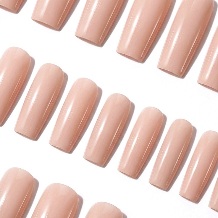Soft Gel Tips Square Long Nude 300pcs