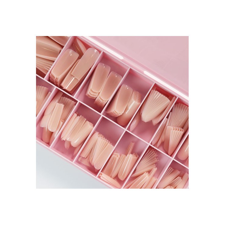 Soft Gel Tips Square Long Nude 300pcs