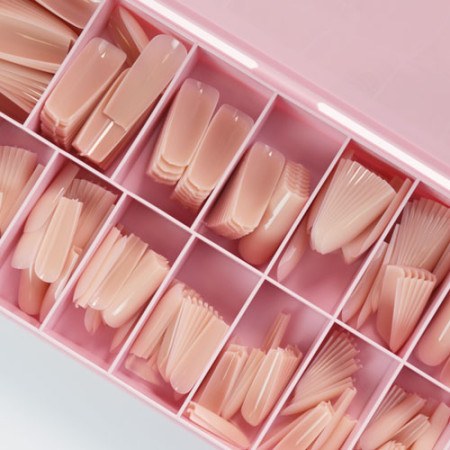Soft Gel Tips Square Long Nude 300pcs